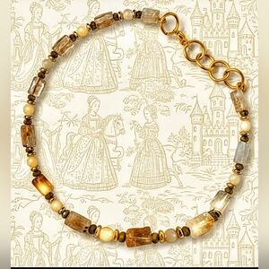 Natural & Genuine Yellow Citrine And Yellow Jade Beaded Necklace